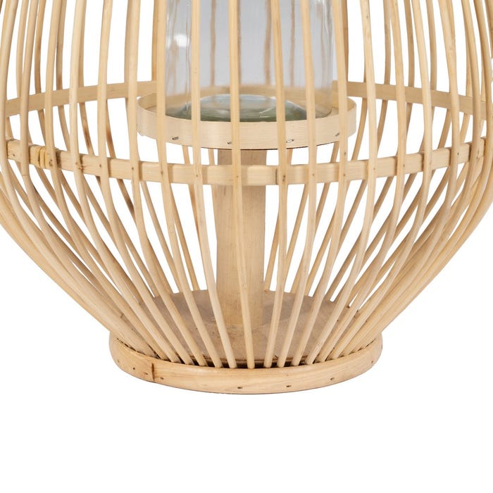 Lanterna de vela de bambu natural 30 x 30 x 55 cm