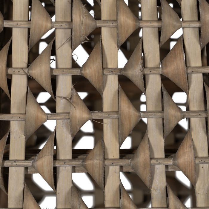 Farol Portavelas Gris Bambú Decoración 26 X 26 X 47 Cm
