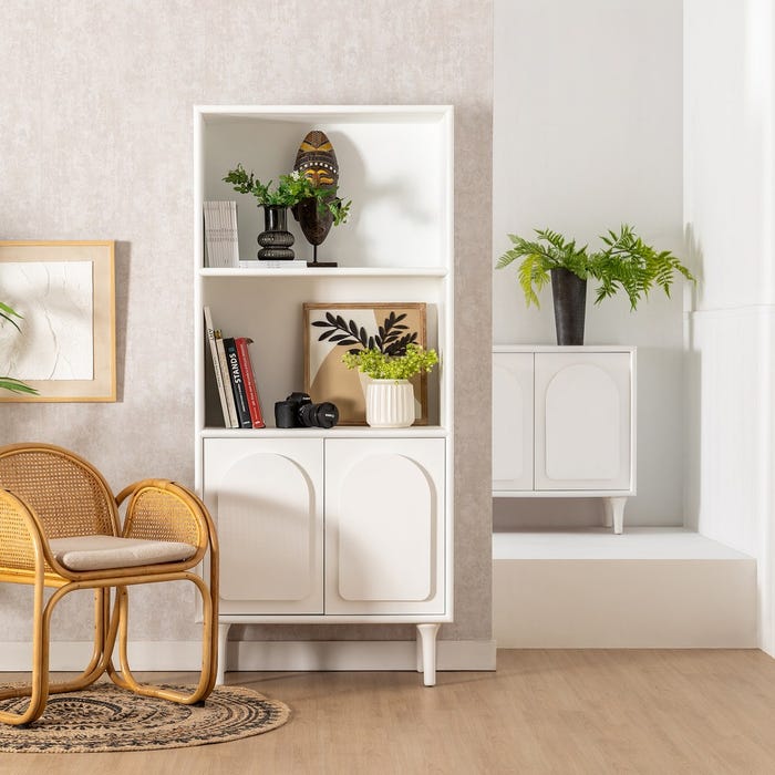 White DM-Wood Bookcase 80 X 40 X 175 Cm