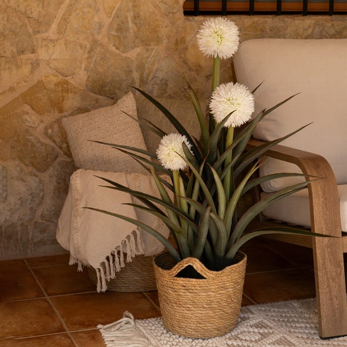 Planta de Abacaxi Verde-Branco Polietileno 100 cm