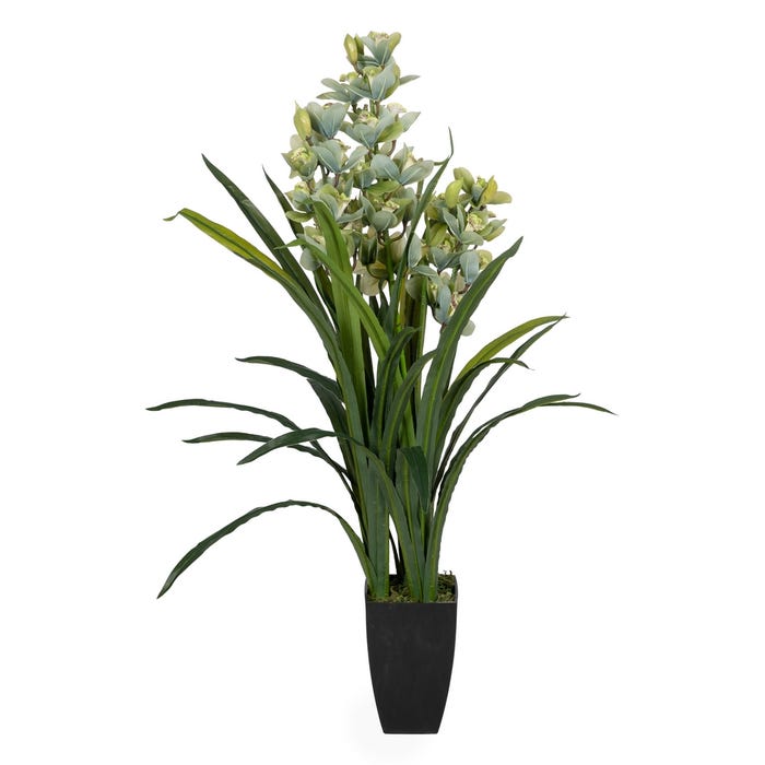 Planta Orquídea Verde Polietileno Jardín 110 Cm