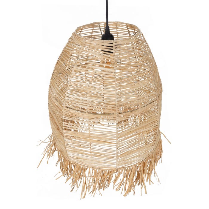 Lámpara Techo Fibra Natural Iluminación 43 X 43 X 49 Cm