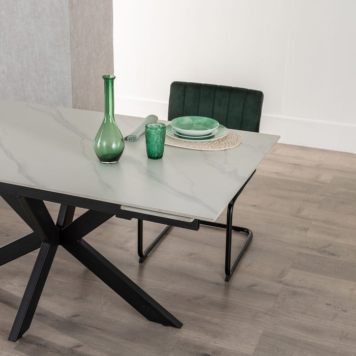 Mesa Extensível Branco-Preto 170 X 90 X 76 Cm