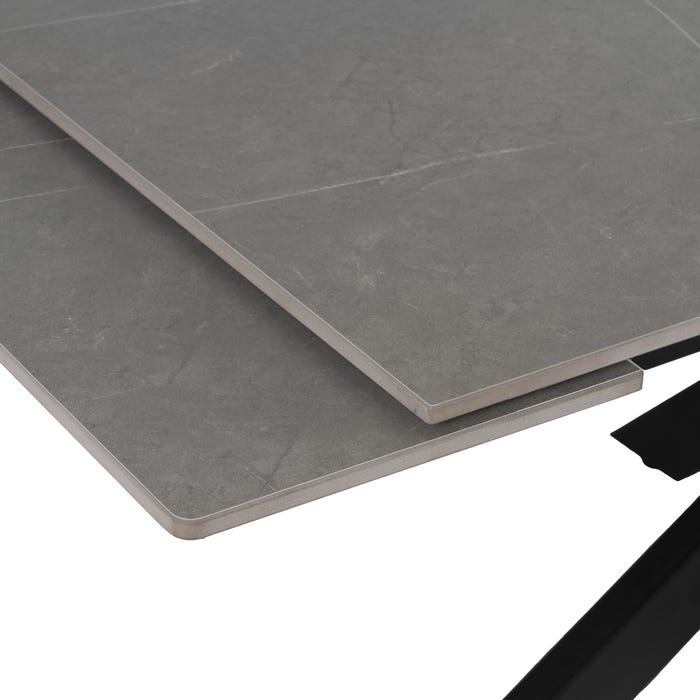 Mesa extensível cinza-preta 170 x 90 x 76 cm