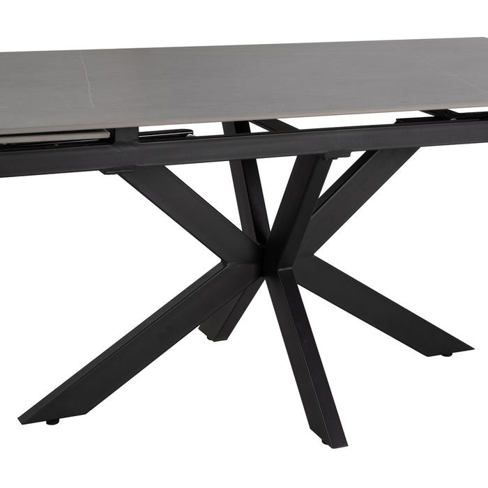 Mesa extensível cinza-preta 170 x 90 x 76 cm