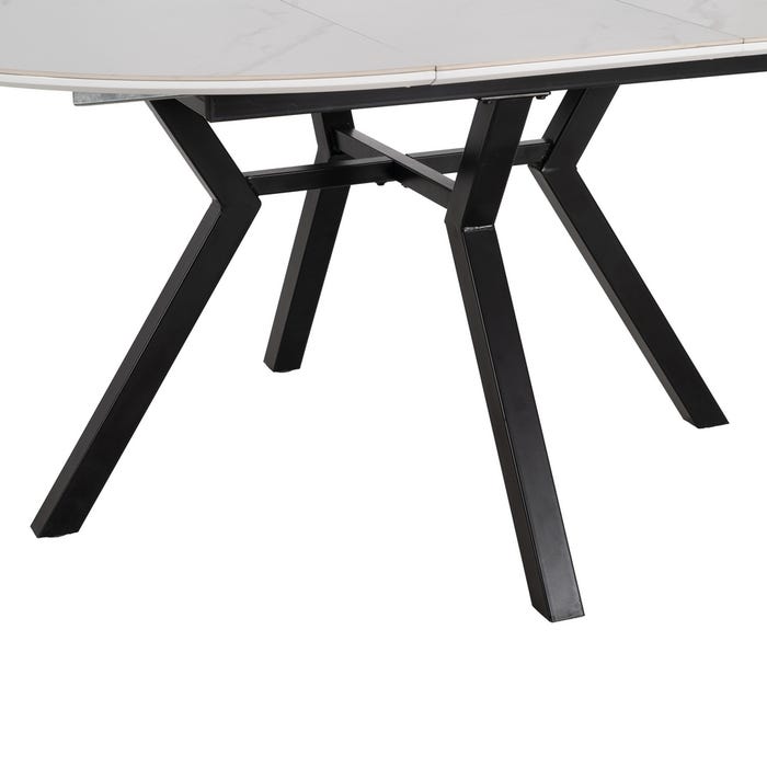 Mesa Extensible Blanco-Negro 120 X 120 X 75 Cm