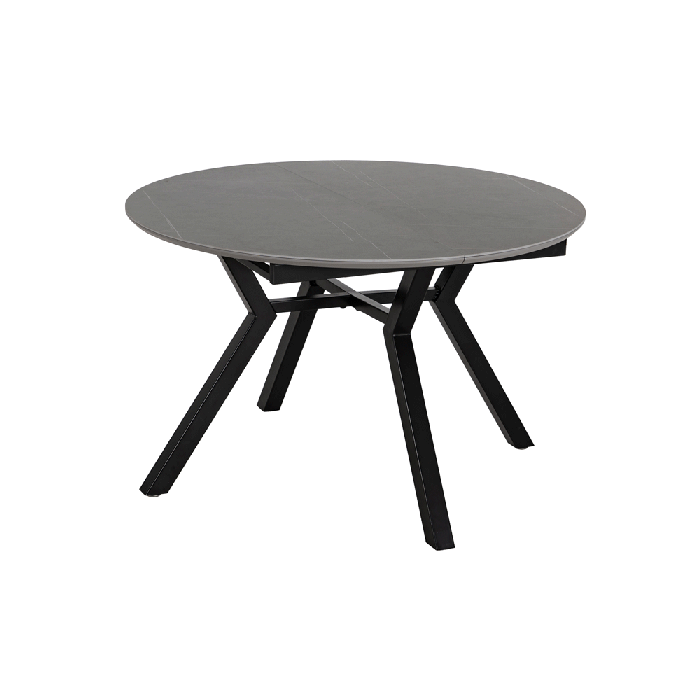 Mesa extensível cinza-preta 120 x 120 x 75 cm