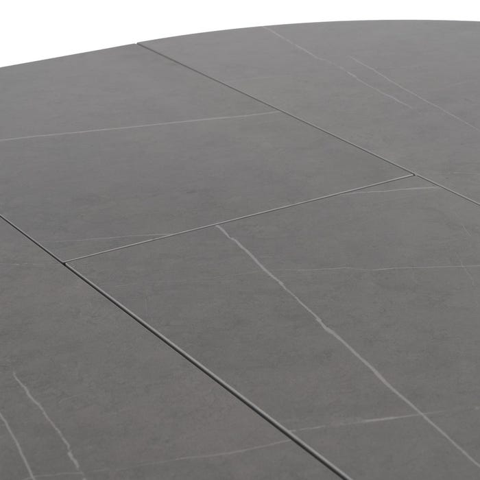 Mesa extensível cinza-preta 120 x 120 x 75 cm