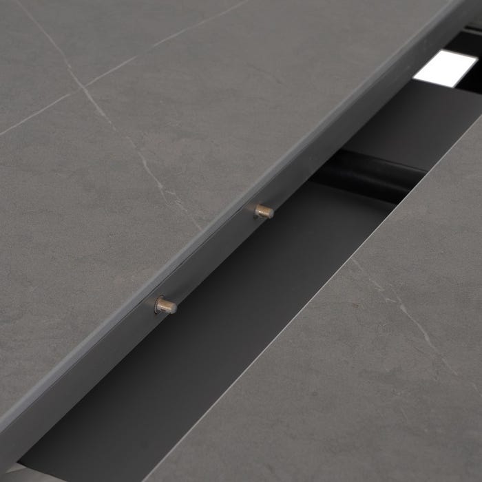 Mesa extensível cinza-preta 120 x 120 x 75 cm