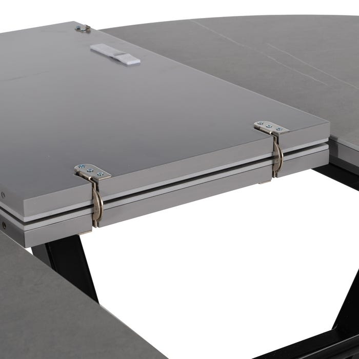 Mesa extensível cinza-preta 120 x 120 x 75 cm