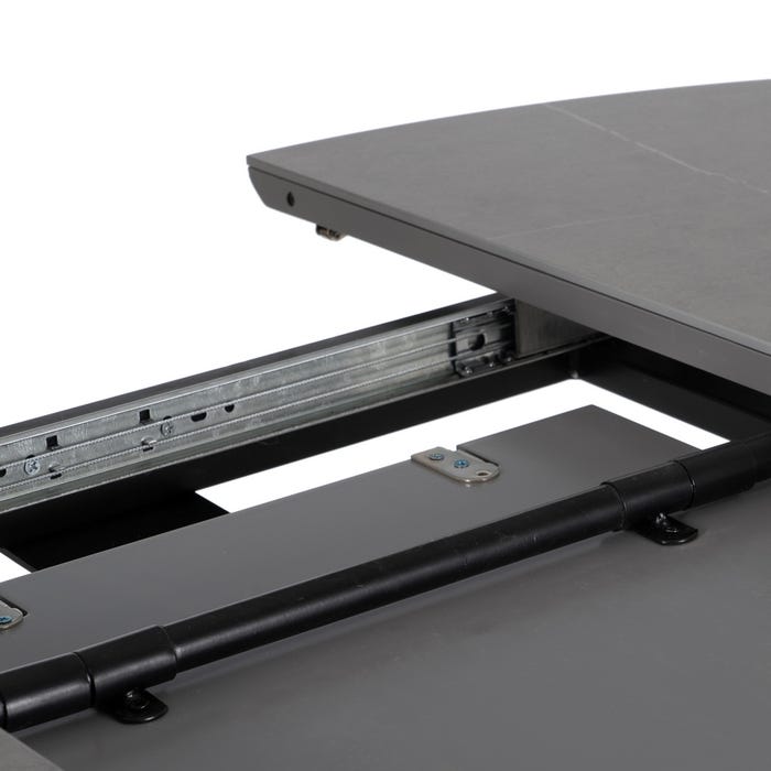 Mesa extensível cinza-preta 120 x 120 x 75 cm