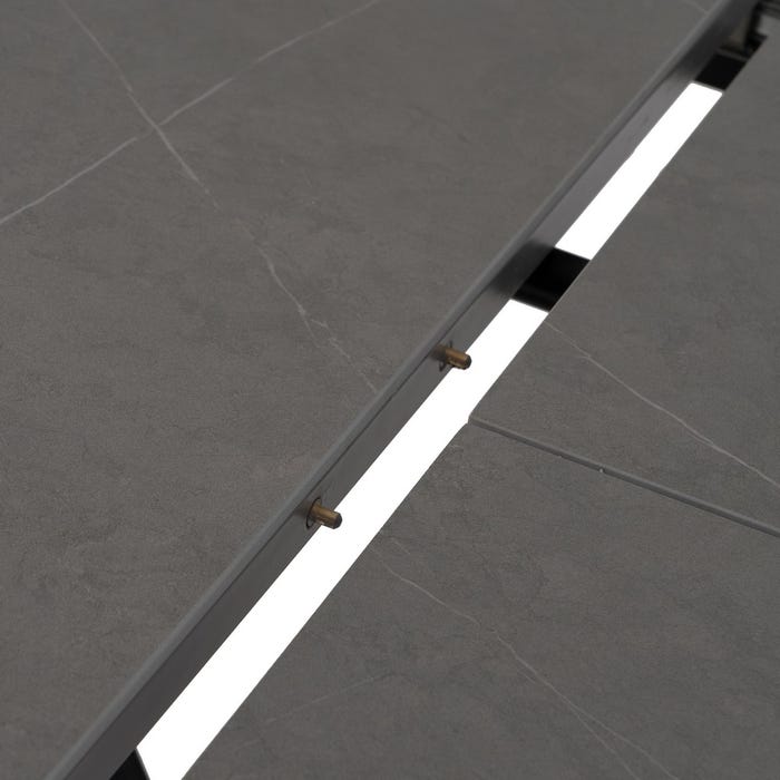 Mesa extensível cinza-preta 120 x 120 x 75 cm