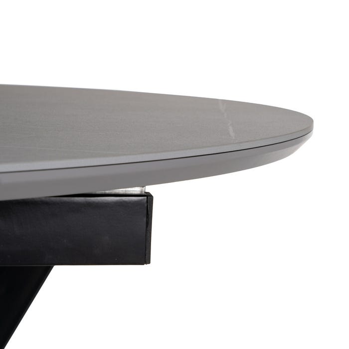 Mesa extensível cinza-preta 120 x 120 x 75 cm