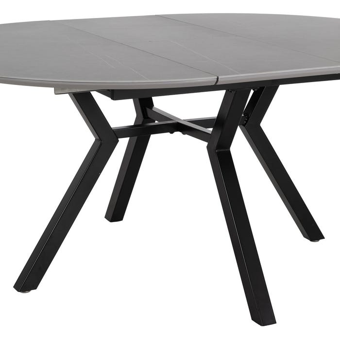 Mesa extensível cinza-preta 120 x 120 x 75 cm