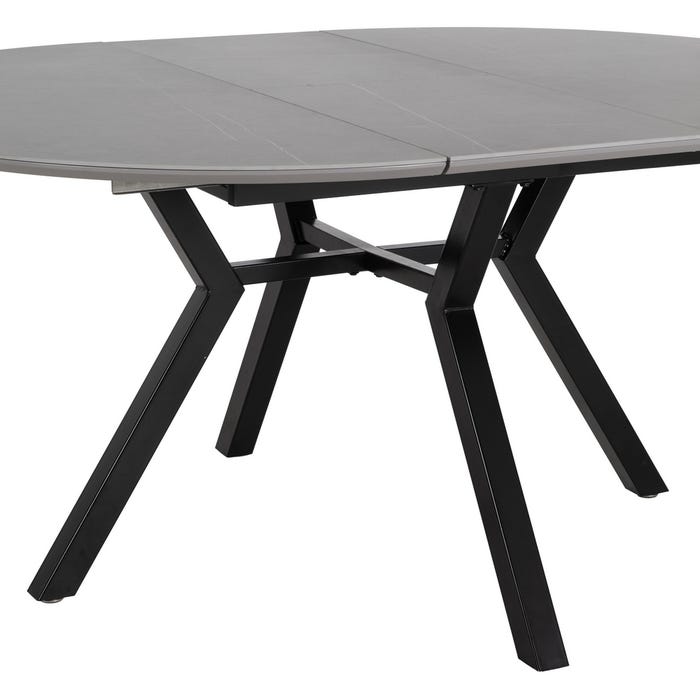 Mesa Extensible Gris-Negro 120 X 120 X 75 Cm