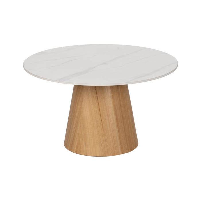 Mesa Centro Blanco-Natural 80 X 80 X 45 Cm