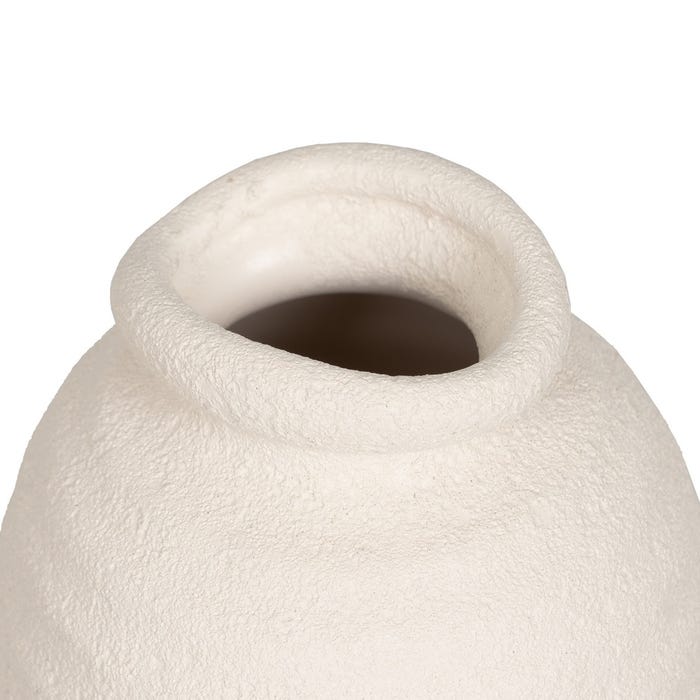 Jarrón Crema Cerámica Decoración 10 X 10 X 26 Cm