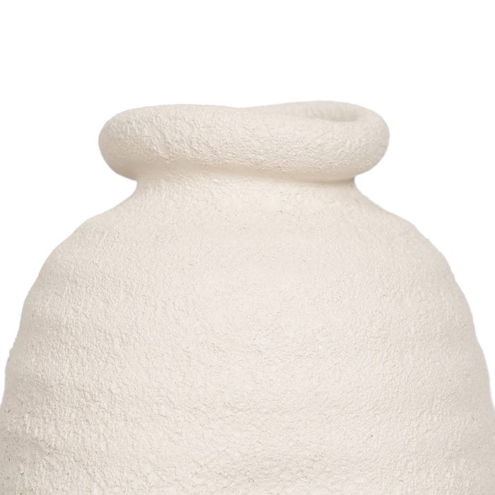 Jarrón Crema Cerámica Decoración 10 X 10 X 26 Cm
