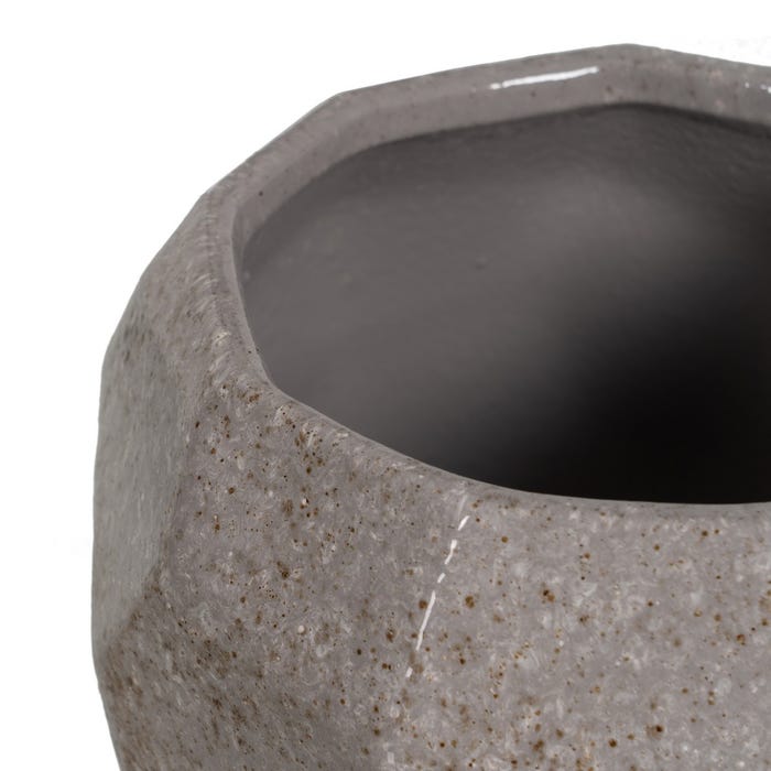 Decoração de vaso de cerâmica cinza 25 x 25 x 20 cm