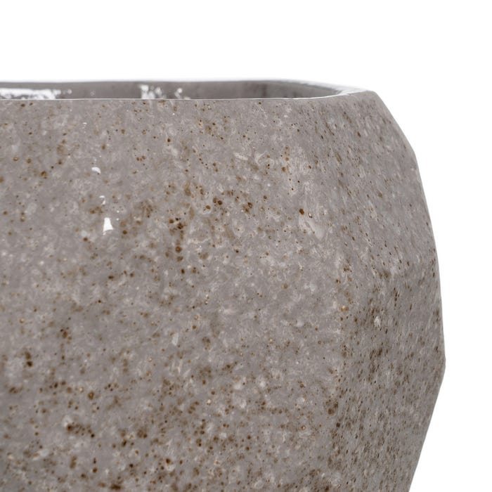 Decoração de vaso de cerâmica cinza 25 x 25 x 20 cm