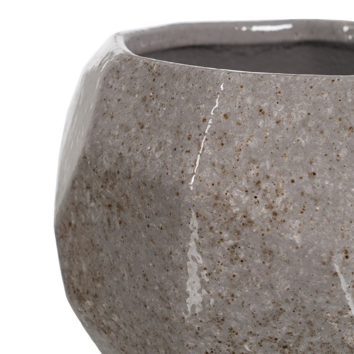 Decoração de vaso de cerâmica cinza 25 x 25 x 20 cm