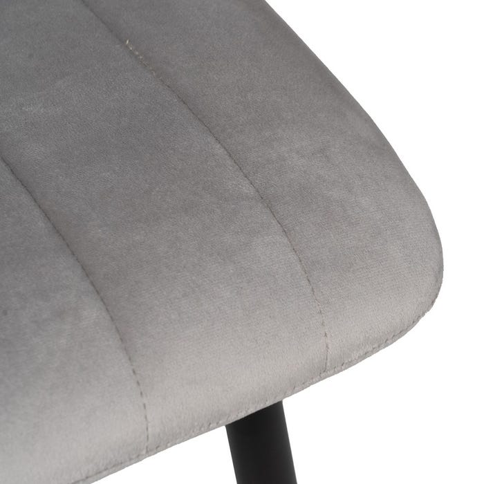 Silla Gris Claro Terciopelo Contract 45 X 51 X 88,50 Cm