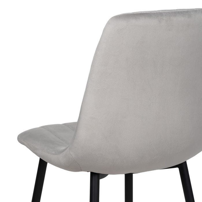 Silla Gris Claro Terciopelo Contract 45 X 51 X 88,50 Cm