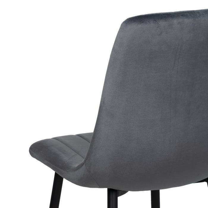 Silla Gris Terciopelo Contract 45 X 51 X 88,50 Cm