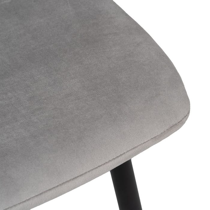 Silla Gris Claro Terciopelo Contract 45 X 51 X 88,50 Cm