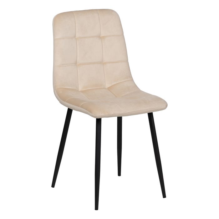 Silla Beige Terciopelo Contract 45 X 51 X 88,50 Cm