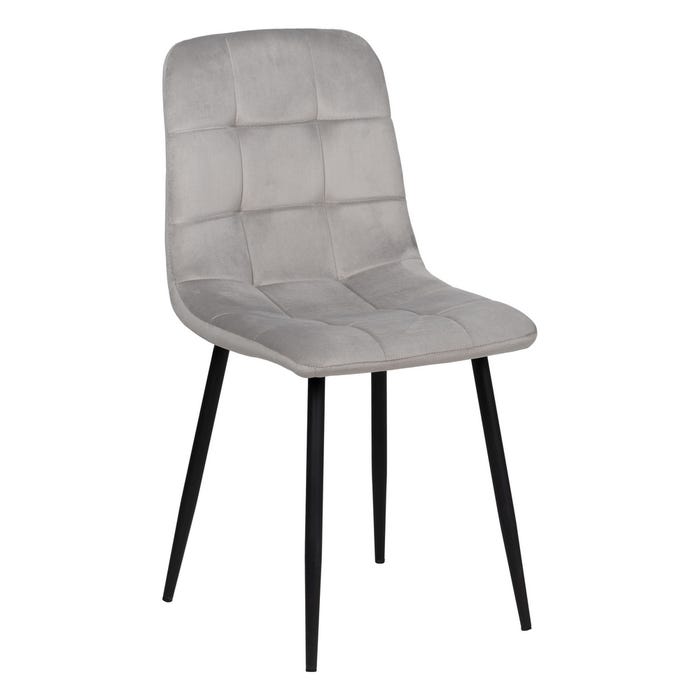 Silla Gris Claro Terciopelo Contract 45 X 51 X 88,50 Cm