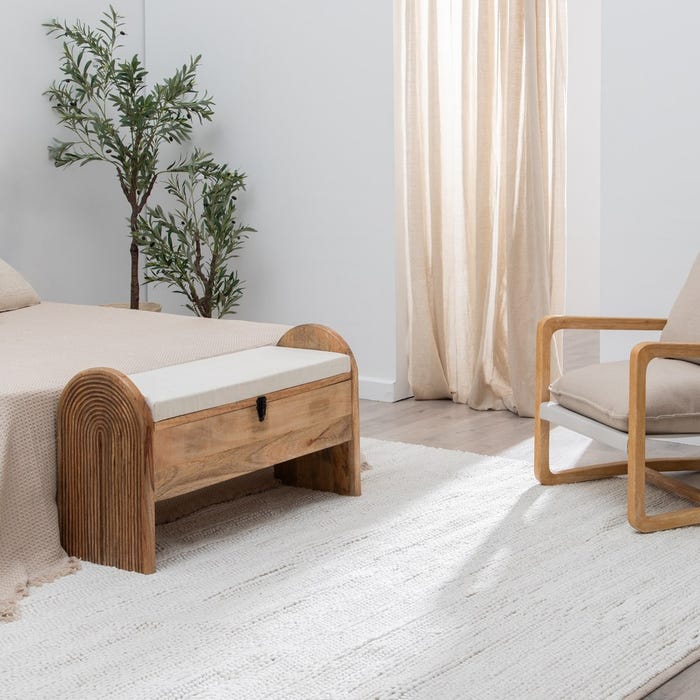 Tapete decorativo de tecido creme 250 x 350 cm