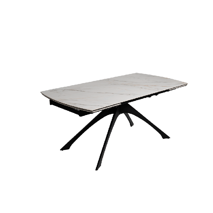 Mesa Extensible Marmolada Beige-Negro 180 X 90 X 76 Cm