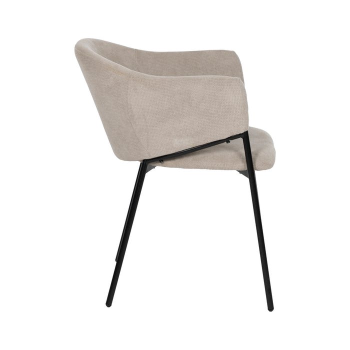 Beige Fabric-Metal Chair 54 X 60 X 78 Cm