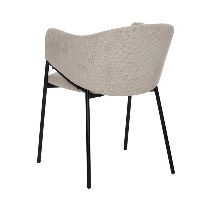 Beige Fabric-Metal Chair 54 X 60 X 78 Cm