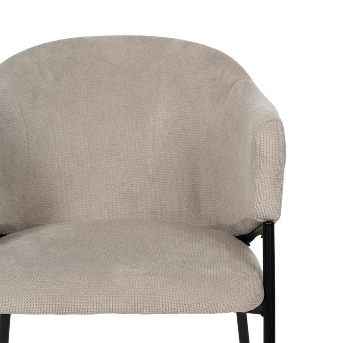 Beige Fabric-Metal Chair 54 X 60 X 78 Cm