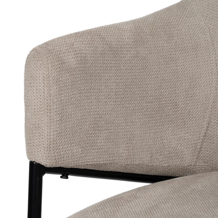 Beige Fabric-Metal Chair 54 X 60 X 78 Cm