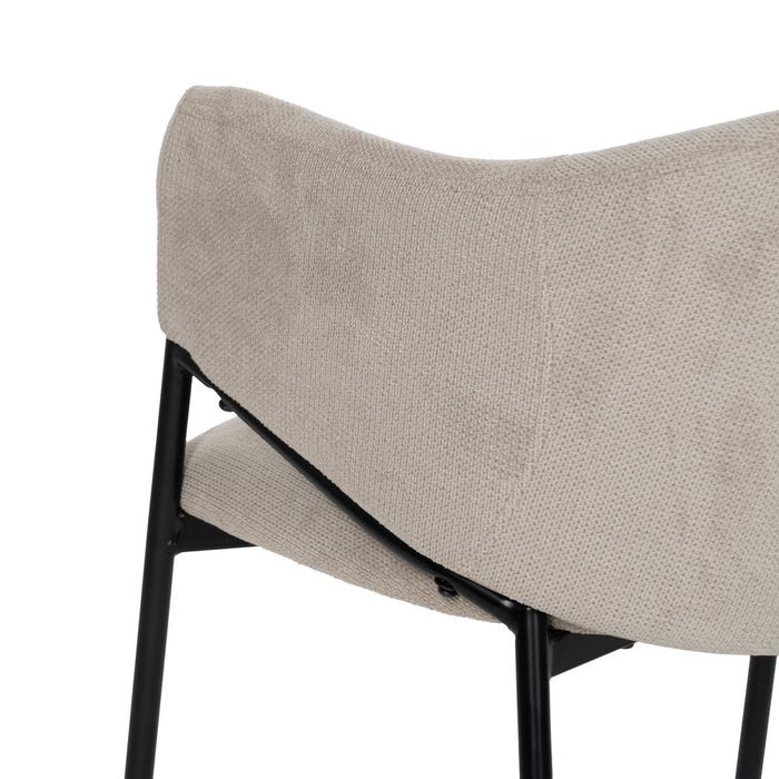 Beige Fabric-Metal Chair 54 X 60 X 78 Cm