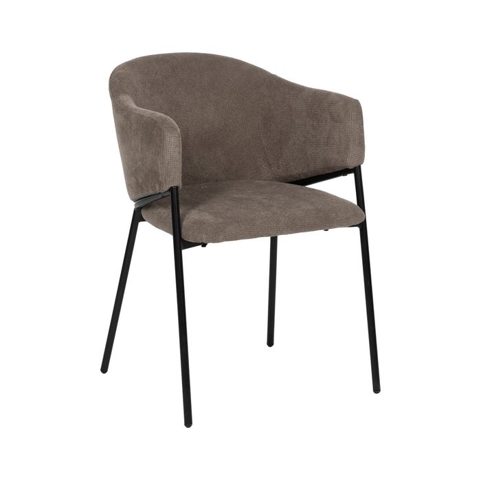 Taupe Fabric-Metal Chair 54 X 60 X 78 Cm