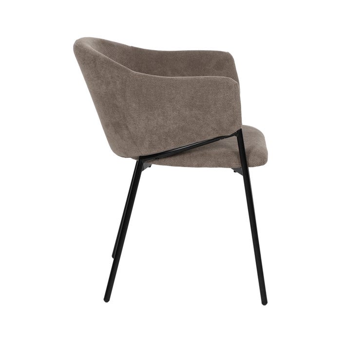 Taupe Fabric-Metal Chair 54 X 60 X 78 Cm
