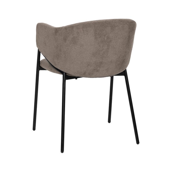 Taupe Fabric-Metal Chair 54 X 60 X 78 Cm