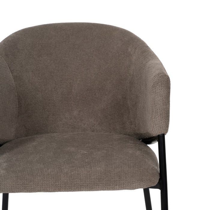 Taupe Fabric-Metal Chair 54 X 60 X 78 Cm