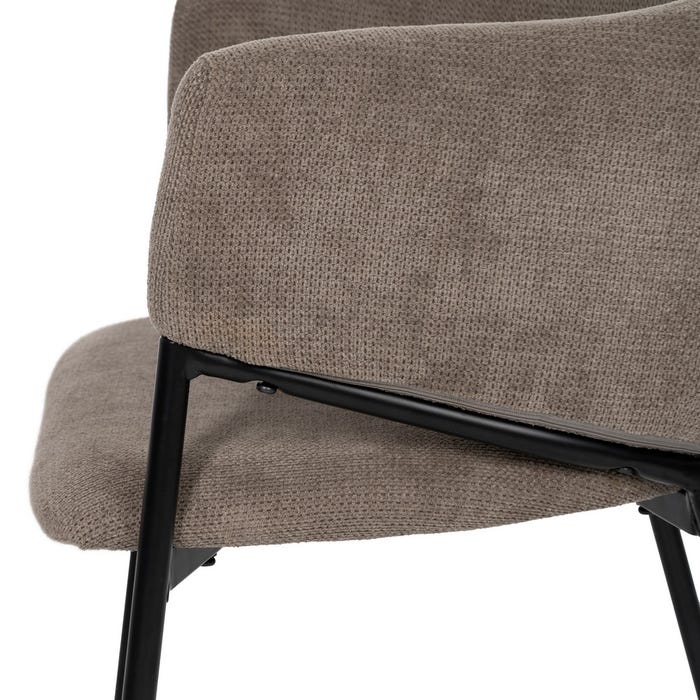 Taupe Fabric-Metal Chair 54 X 60 X 78 Cm
