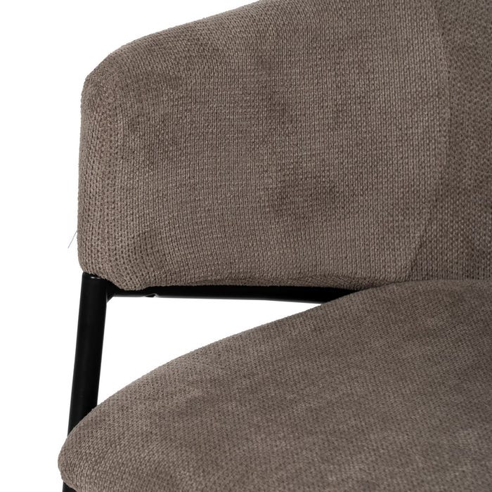 Taupe Fabric-Metal Chair 54 X 60 X 78 Cm
