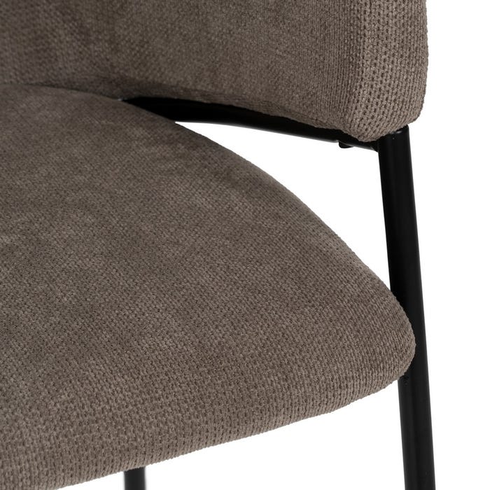 Taupe Fabric-Metal Chair 54 X 60 X 78 Cm
