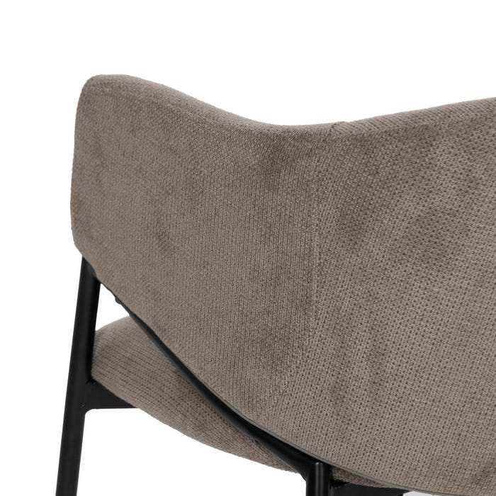 Taupe Fabric-Metal Chair 54 X 60 X 78 Cm