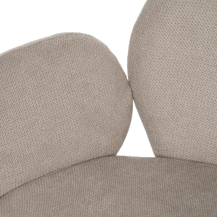 Beige Fabric-Metal Chair 66 X 60 X 79 Cm