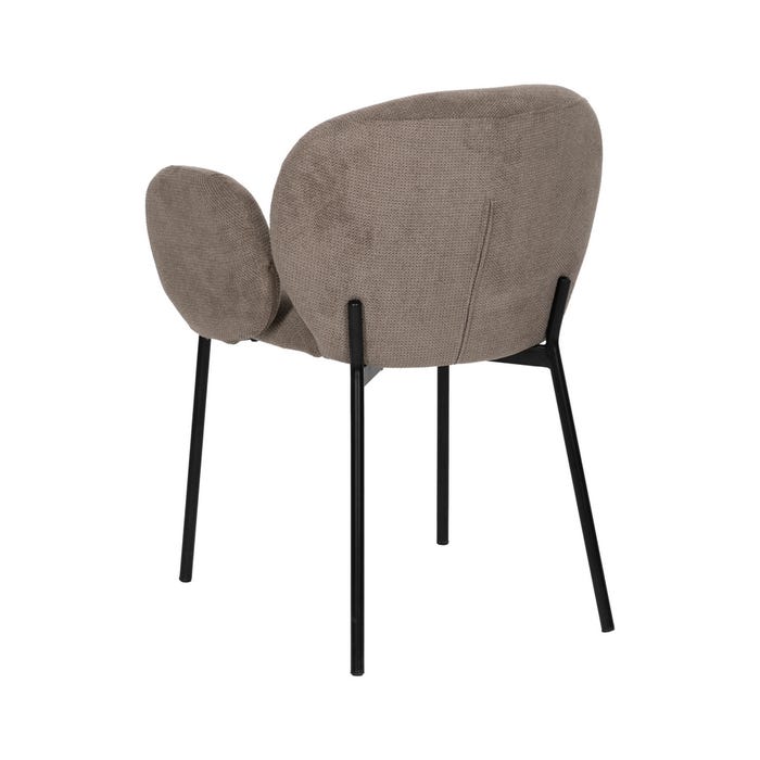 Taupe Fabric-Metal Chair 66 X 60 X 79 Cm
