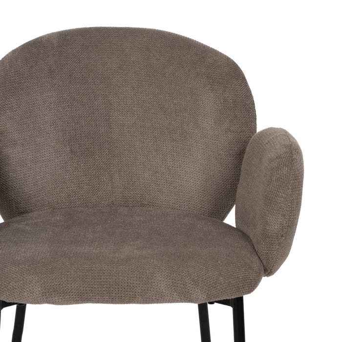 Taupe Fabric-Metal Chair 66 X 60 X 79 Cm