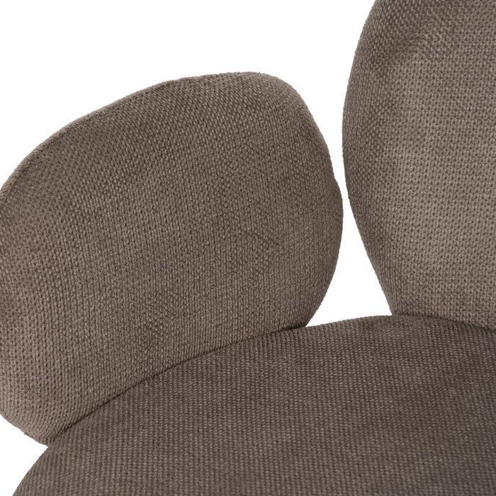 Taupe Fabric-Metal Chair 66 X 60 X 79 Cm